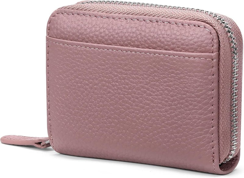 SENDEFN RFID Credit Card Holder for Women Small Leather Zipper Card Case Wallet 15 Slots - Image 1